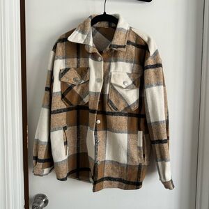 Plaid Button-Up Jacket